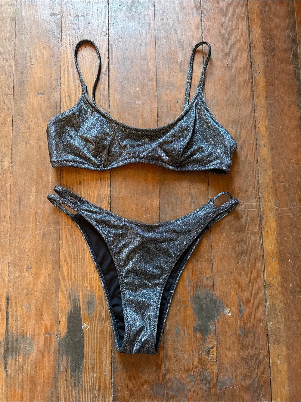 Victoria's Secret Shimmery Black Bikini Set